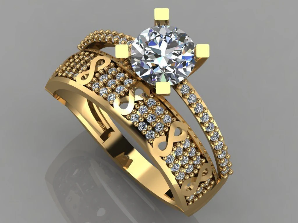 engagement ring diamond 3D Print Model .c4d .max .obj .3ds .fbx .stl .blend 