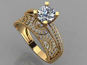 engagement ring diamond 3Dプリントモデル