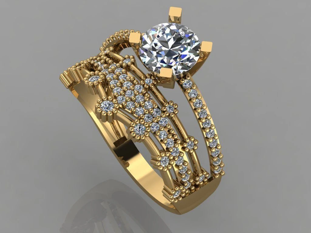 engagement ring diamond 3D Print Model .c4d .max .obj .3ds .fbx .stl .blend