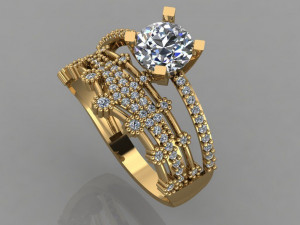 engagement ring diamond 3D Print Model