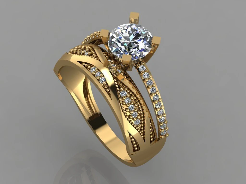 engagement ring diamond 3D Print Model .c4d .max .obj .3ds .fbx .stl .blend