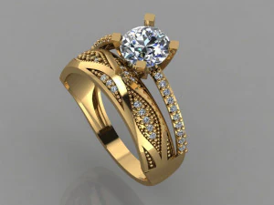 engagement ring diamond 3D Print Model