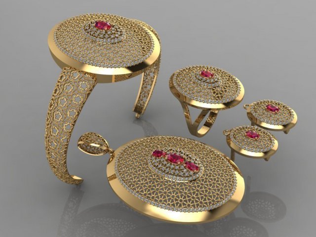 diamond set 3D प्रिंट मॉडल .c4d .max .obj .3ds .fbx .stl .blend 