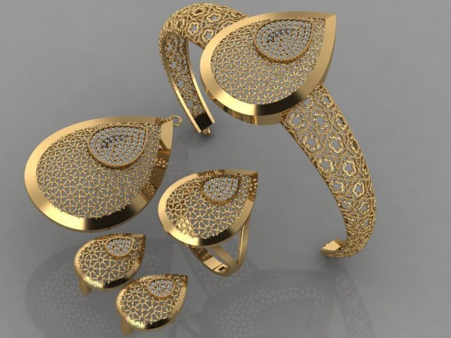 diamond set 3Dプリントモデル .c4d .max .obj .3ds .fbx .stl .blend