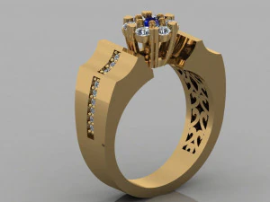 anello di diamanti Modello di stampa 3D