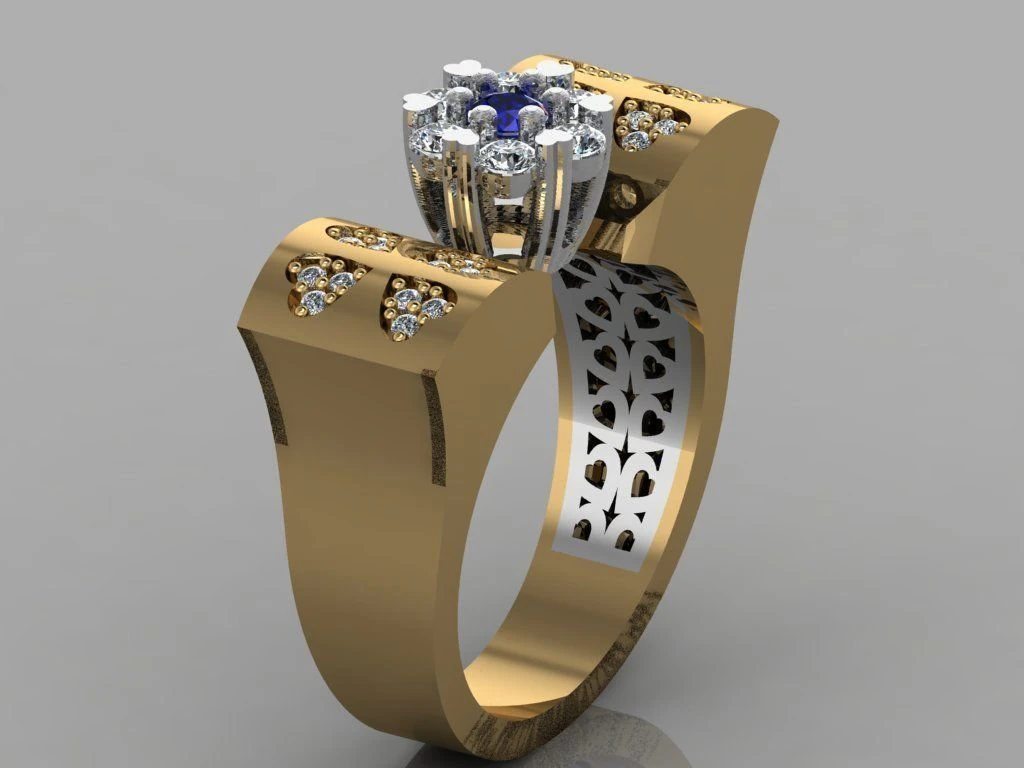 diamond ring 3D Print Model .c4d .max .obj .3ds .fbx .stl .blend 