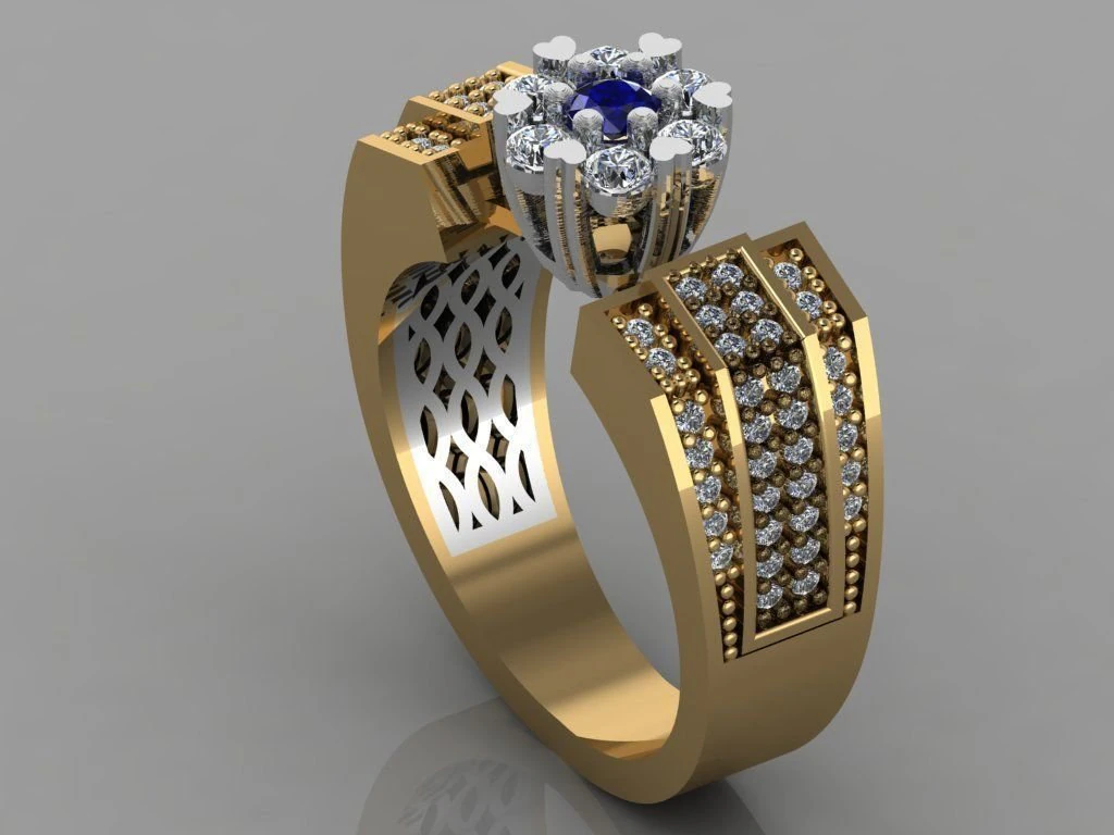 diamond ring 3D Print Model .c4d .max .obj .3ds .fbx .stl .blend 