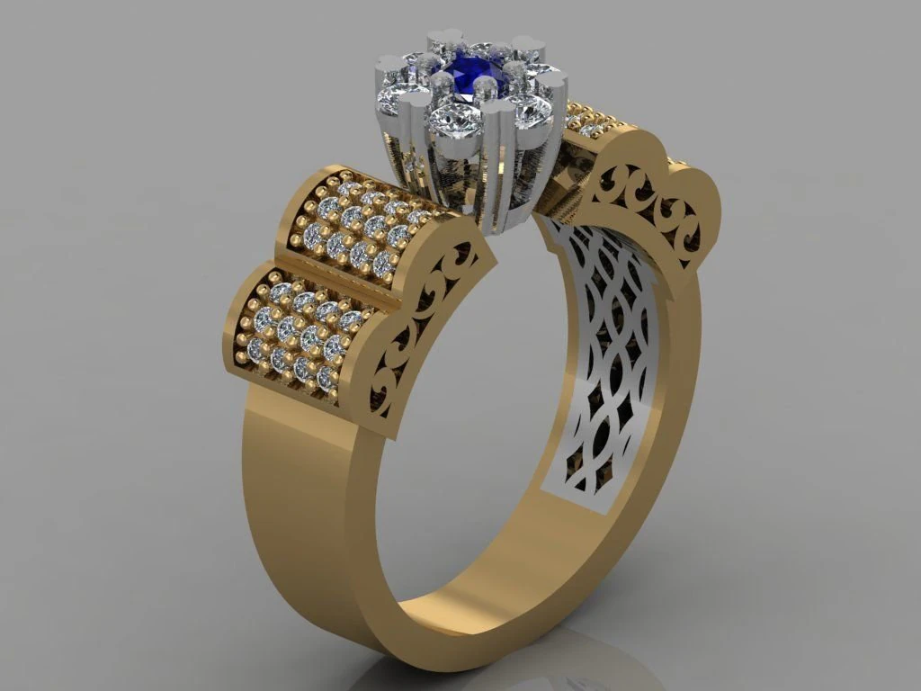 diamond ring 3D Print Model .c4d .max .obj .3ds .fbx .stl .blend 