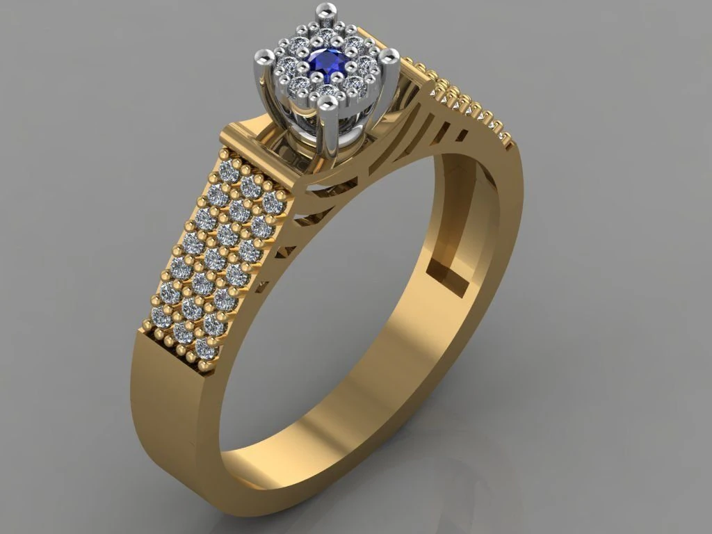 diamond ring 3D Print Model .c4d .max .obj .3ds .fbx .stl .blend 