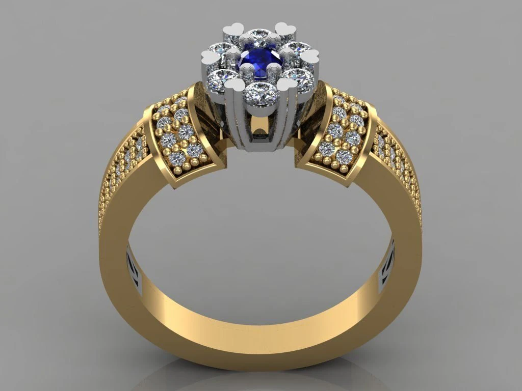 diamond ring 3D Print Model .c4d .max .obj .3ds .fbx .stl .blend 