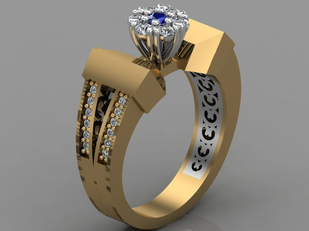 diamond ring 3D Print Model .c4d .max .obj .3ds .fbx .stl .blend 