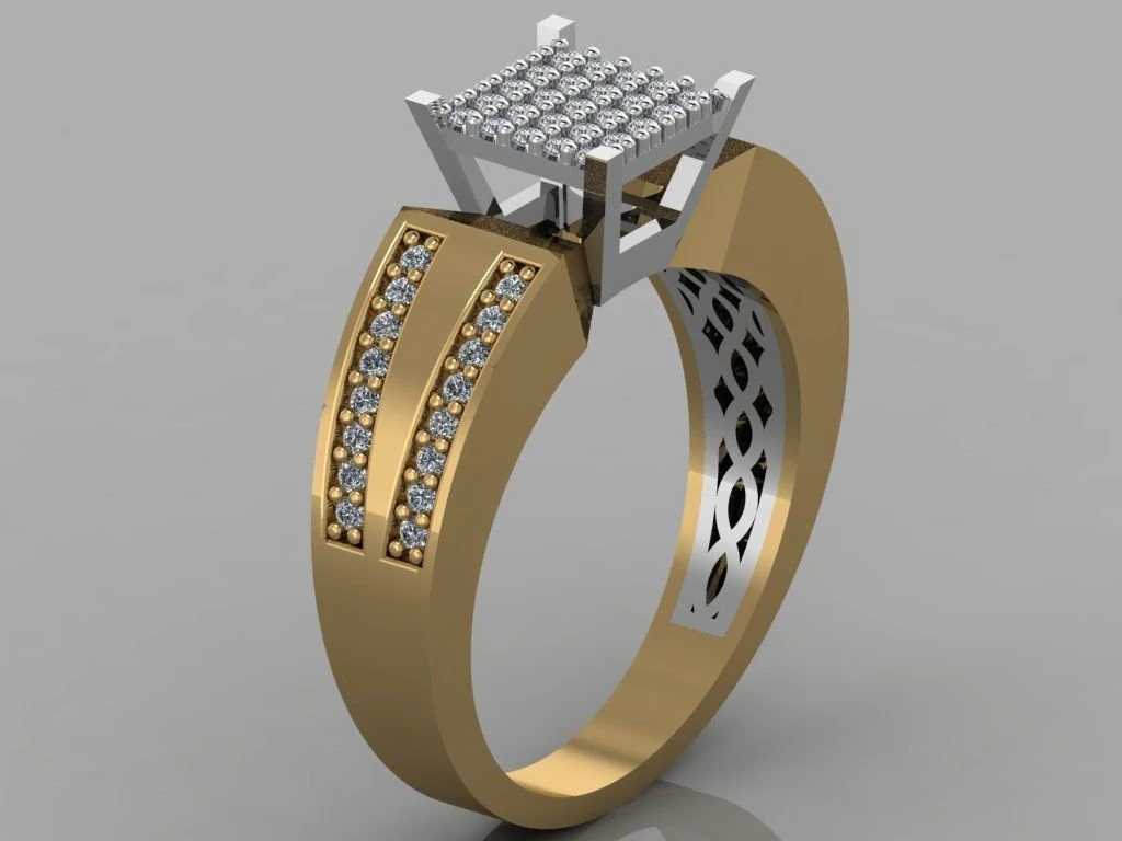 diamond ring 3D Print Model .c4d .max .obj .3ds .fbx .stl .blend 