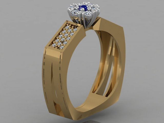 diamond ring 3D 打印模型 .c4d .max .obj .3ds .fbx .stl .blend
