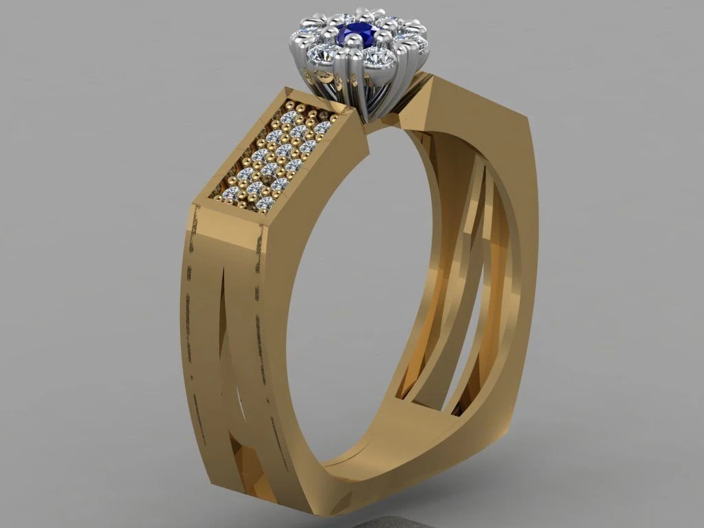 diamond ring 3D Print Model .c4d .max .obj .3ds .fbx .stl .blend 