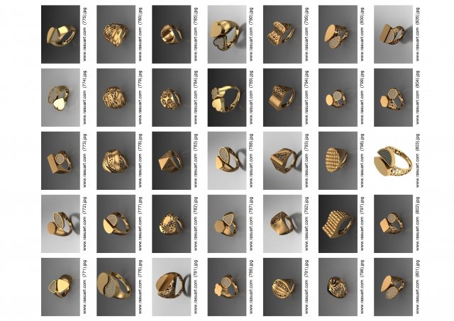 1400 WOMEN RINGS 3DM Modelo 3D .c4d .max .obj .3ds .fbx .stl .blend 