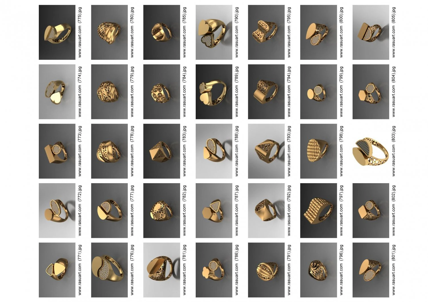 1400 女士戒指 3DM 3D 模型 .c4d .max .obj .3ds .fbx .stl .blend 