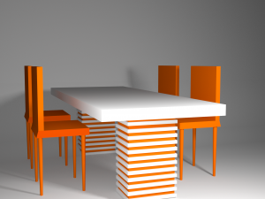 table and chairs 3D मॉडल