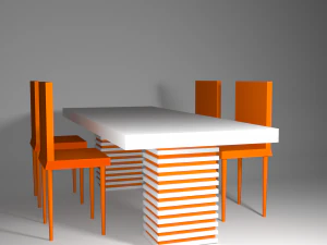 mesa e cadeiras Modelo 3D