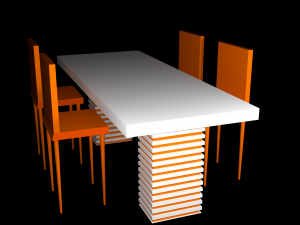 table and chairs 3D मॉडल