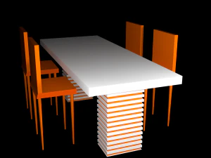 मेज और कुर्सियाँ 3D मॉडल