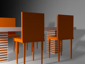 मेज और कुर्सियाँ 3D मॉडल