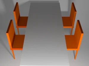 मेज और कुर्सियाँ 3D मॉडल