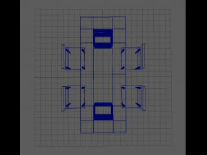 मेज और कुर्सियाँ 3D मॉडल