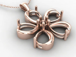 Flower Pendant 2 3D Print Model