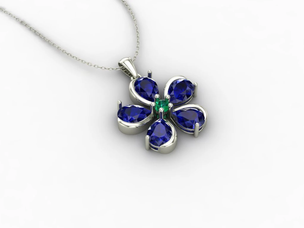 Flower Pendant 2 3D Print Model .c4d .max .obj .3ds .fbx .stl .blend 