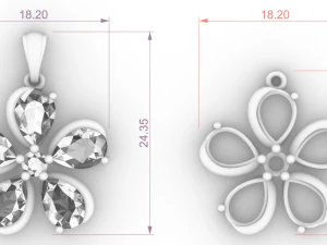 Flower Pendant 2 3D Print Model