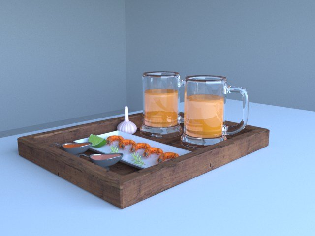 beer and shreem 3D Model .c4d .max .obj .3ds .fbx .stl .blend