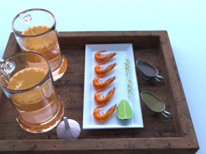 beer and shreem 3D Model