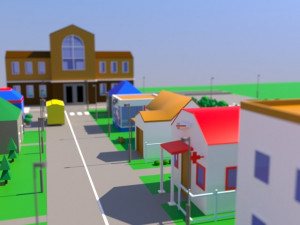 city low poly 3D मॉडल