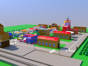 city low poly 3D मॉडल