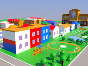 city low poly 3D मॉडल