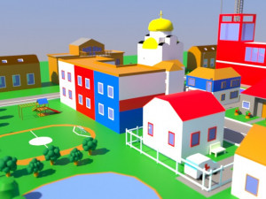 city low poly 3D मॉडल