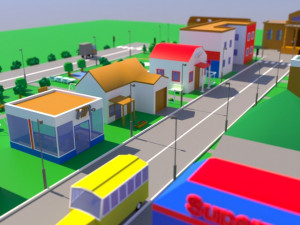 city low poly 3D मॉडल