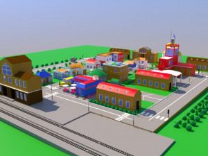 city low poly 3D मॉडल