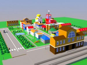 city low poly 3D मॉडल