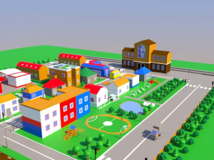 city low poly 3D मॉडल