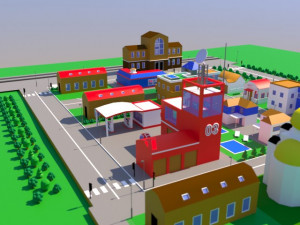 city low poly 3D मॉडल