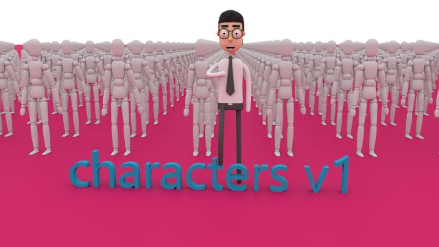 characters v1 3D Model .c4d .max .obj .3ds .fbx .stl .blend 
