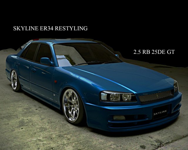 Nissan Skyline er34 Modello 3D .c4d .max .obj .3ds .fbx .stl .blend 