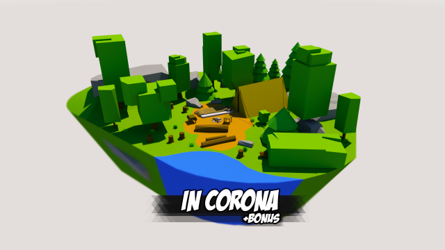 camp game ready low poly 3Dモデル .c4d .max .obj .3ds .fbx .stl .blend
