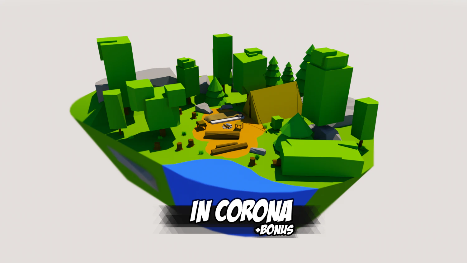 camp game ready low poly 3D Model .c4d .max .obj .3ds .fbx .stl .blend 
