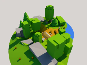 camp game ready low poly 3D Model