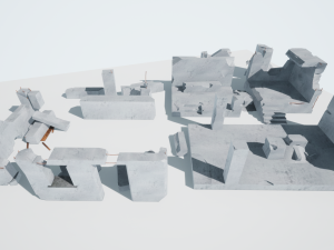 destroyed buildings 3D Model
