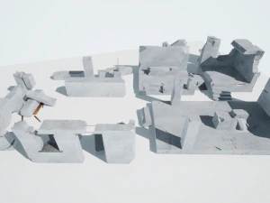 destroyed buildings 3D Model