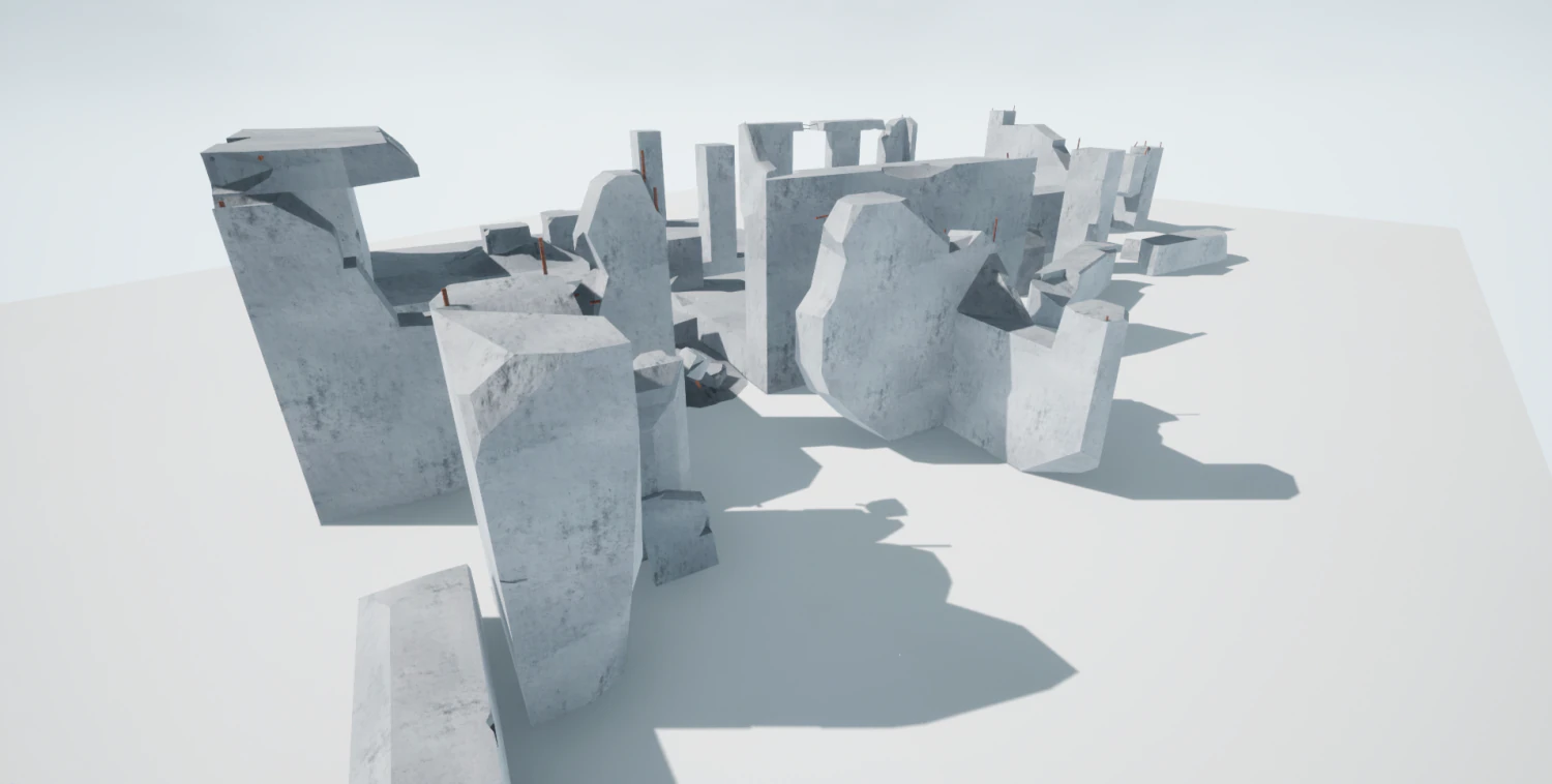 destroyed buildings 3D Model .c4d .max .obj .3ds .fbx .stl .blend 
