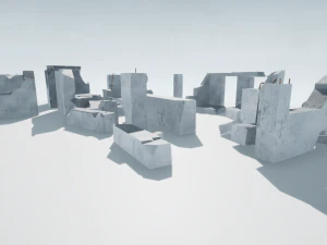destroyed buildings 3D Model